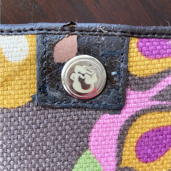 Spartina 449 Large BiFold Natural Linen Wallet Snap Close Floral - Picture 4 of 11